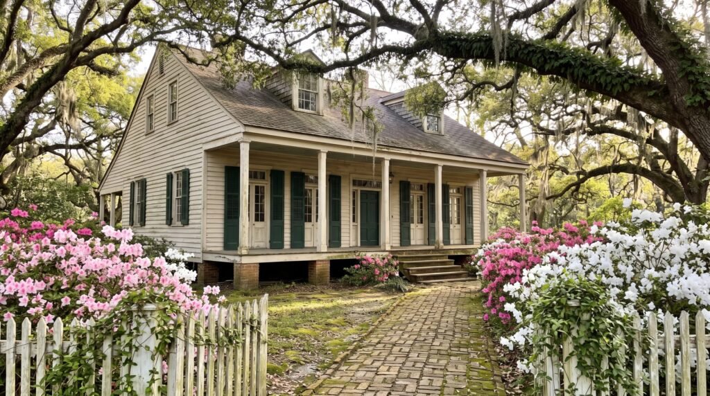 Historic home with azaleas for a Natchitoches spring wedding