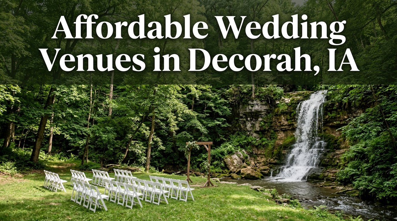 Affordable wedding venues in Decorah IA waterfall park ceremony