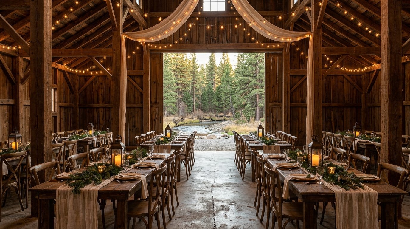 Event barn wedding reception in Custer State Park