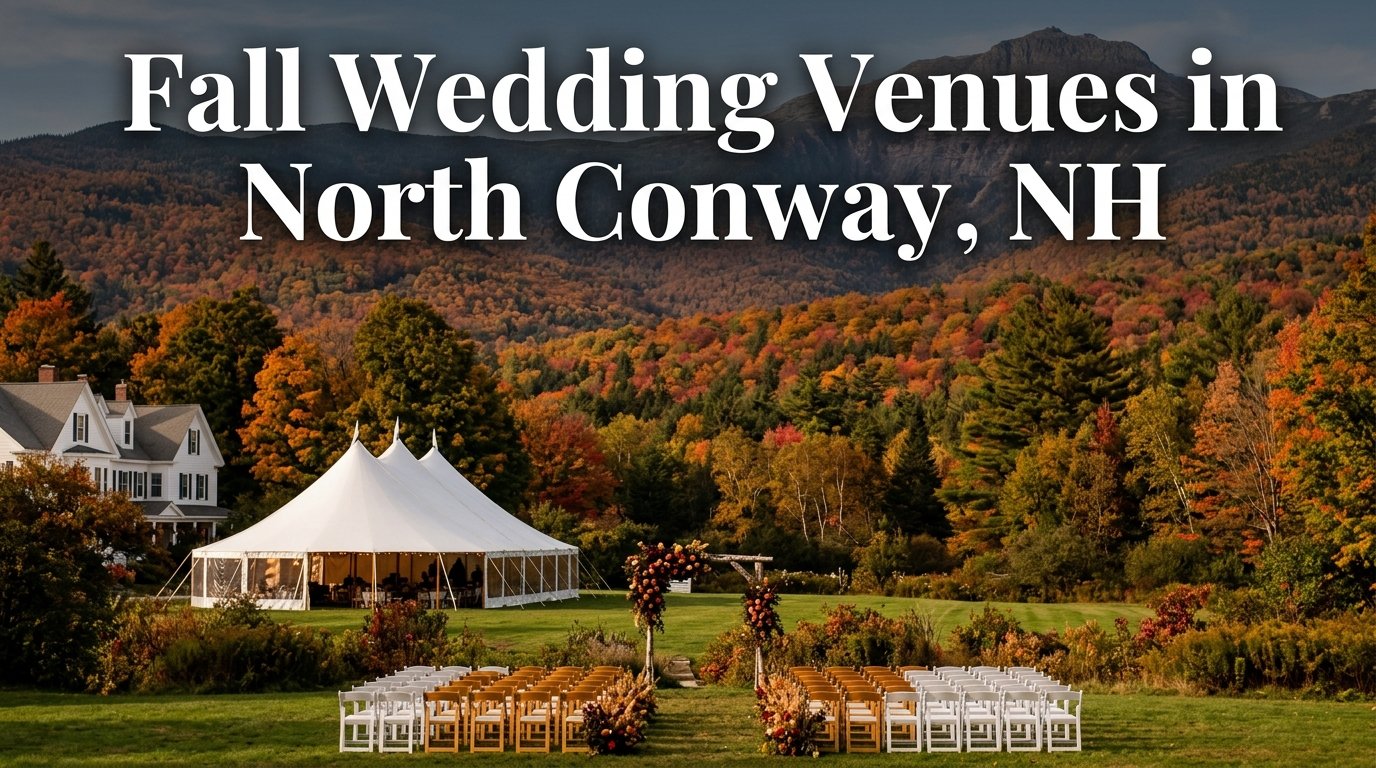Fall wedding venues in North Conway NH tent wedding with foliage