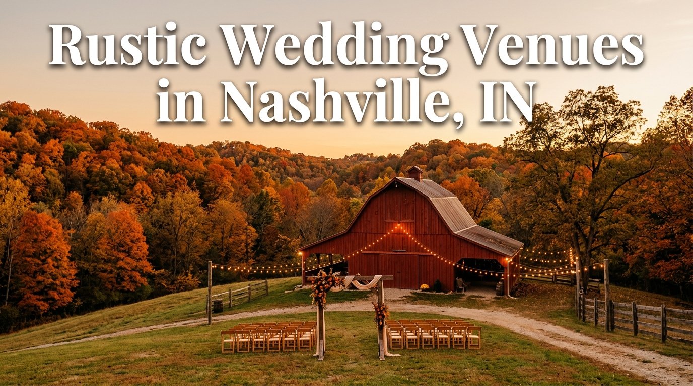 Rustic wedding venues in Nashville IN barn in Brown County fall color